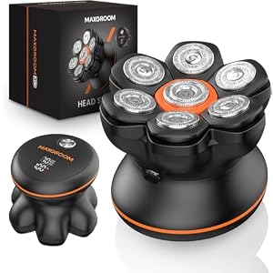 Maxgroom Head Shavers for Men, Electric Head Shavers for Bald Men, 7D Waterproof Head Hair Shaver with Upgraded Flexible Blade, Long Battery Life, Easy to Clean