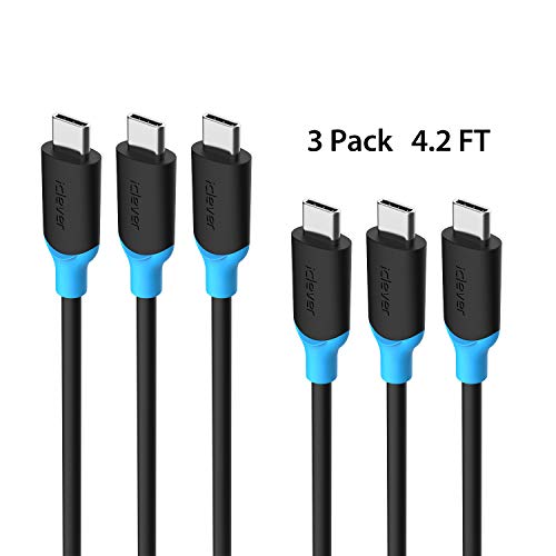 iClever USB C to C Cable, USB C to USB-C 3.0 Cable (3-Pack, 3 x 4.2ft) High Durability Fast Charging Cable for MacBook, Samsung Note 8, S8, S8+, Nintendo Switch, Google Pixel, Nexus 6P 5X
