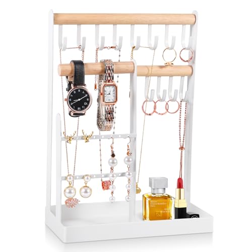 AMZJMT Organizador pendientes, Colgador collares, Soporte para pulseras, Expositor joyas,Joyero con...