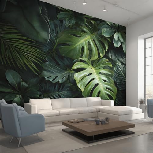 Fresque murale intissée monstera tropicale pose facile 450x315 - 2