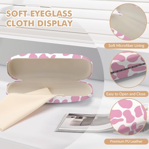 Image of Glasses Case Hard Shell,Portable Protective Eyeglasses Case, Eyeglass Holder Box with Cleaning Cloth,for Women Men