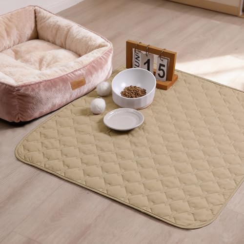 Image of gogobunny 3X Stronger Waterproof Pet Blanket, Scratch Proof Furniture Protector for Dogs Cats, Reversible Cover 30x30 Inch, Dark Beige