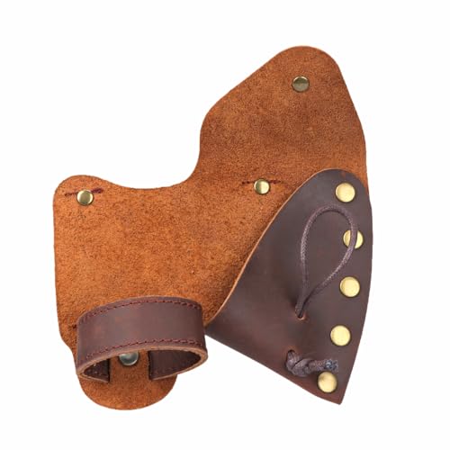 Tourbon 2-in-1 Camping Leather Hatchet Sheath Axe Head Cover Protector with Axe Handles Loop for Belt Attachment Outdoors Tools Accessories