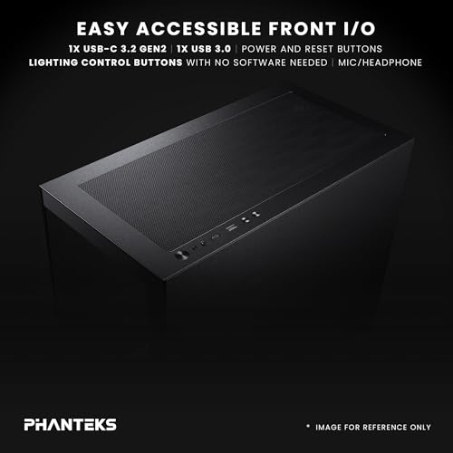Image of Phanteks XT View Matrix Mid-Tower ATX Gaming PC Case, 600-LED Matrix Display, Tempered Glass Front & Side Panels, USB-C 3.2 Gen2, 3X D-RGB Fans Included, Rear-Connector Ready (Charcoal Black)