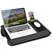 LapGear Home Office Pro Lap Desk with Wrist Rest, Mouse Pad, and Phone Holder - Black Carbon - Fits Up To 15.6 Inch Laptops - style No. 91598
