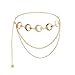 MODRSA Chain Belt Gold Chain Belt for Women Fashion Gold Waist Chains Metal Moon Sun Layered Waist Belts Chains Trendy Belly Belts for Women