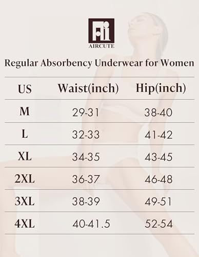 Image of AIRCUTE Washable Absorbency Urinary Incontinence Underwear for Women High Waist Leak Proof Panties for Bladder Leakage 60ML, 3 Pack (Small, Black-Beige-White)