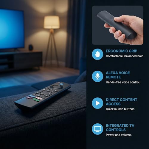 Image of Replacement Voice Remote Fit for Insignia NS-24F201NA23,NS-32F201NA23,NS-42F201NA23,NS-43F301NA25,NS-50F301NA24,NS-65F301NA23,Compatible with AMZ Fire Series,Toshiba,Pioneer,Echo-Show 15 inch to 21 inch