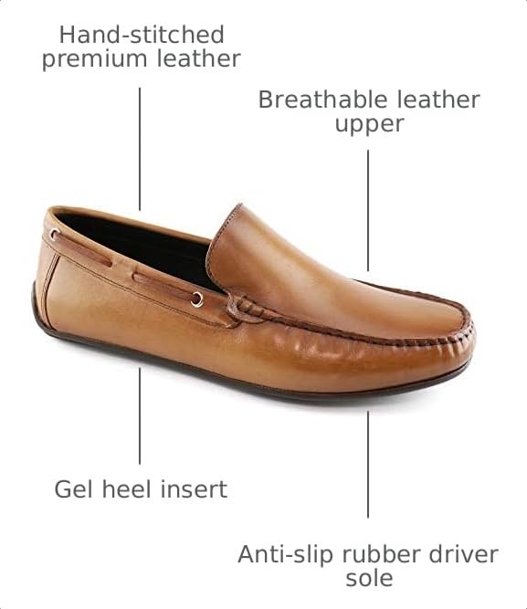 Image of Men's Genuine Leather Casual Slip On Venetian Loafers