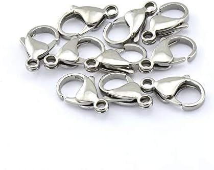 Tweal Lobster Clasps,100Pcs Alloy Lobster Claw Clasps for DIY Craft Jewelry Making Necklace Bracelet Findings(Silver 12MM)