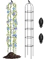 Sadnyy 2 Pack 7 ft Garden Trellis Obelisk for Rose Trellis Climbing Plants Outdoor Rustproof for Pots Tall Tower Plant Support Metal Garden Vines Flower Plants Support Outdoor Indoor (Black)