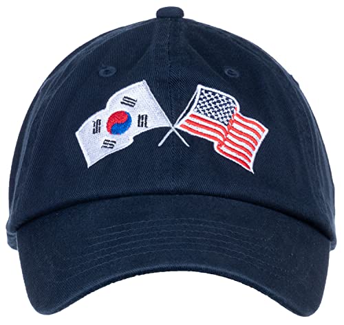 Image of Ann Arbor T-shirt Co. American Friendship Nations Flag Baseball Low Profile Dad Hat for Men Women