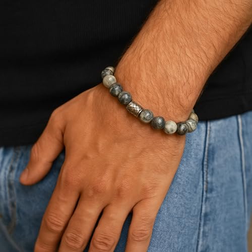 Image of THE MEN THING Natural Stone Bracelets - Adjustable Beaded Wristwear for Men & Boys (Multi-Design Collection)