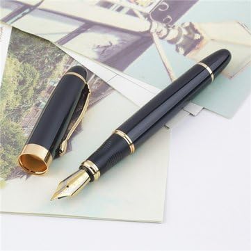 KING ONLINE X450 Black And Golden M Nib Fountain Pen