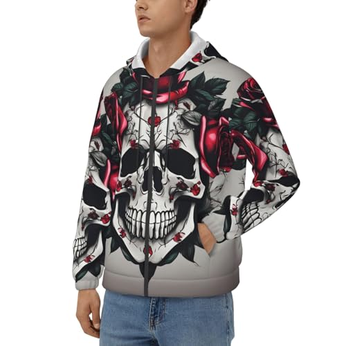 Sweat à capuche homme imprimé crâne pull décontracté doux manches longues
