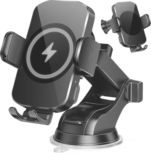 Wireless Car Charger & Phone Mount for iPhone & Samsung