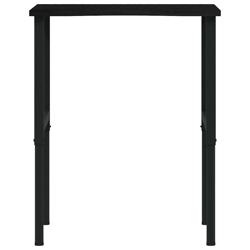 Banco de trabajo de roble macizo marrón oscuro, 80 x 60 x (71,5 – 98) cm, con estructura de metal resistente, gran área de trabajo para trabajos de bricolaje y accesorios de herramientas, versátil