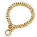Petoo Heavy Duty Choke Cuban Chain,16"-26",18K Gold Dog Collar,14mm Wide, Strong Stainless Steel Metal Links Slip Chain Luxury Training Collar for Large Medium Dogs (Gold)