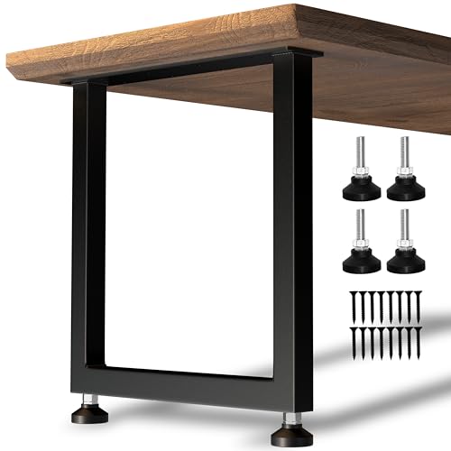 Image of 28 inch Heavy Duty Square Metal Table Legs, 28x24 Inch, Set of 2