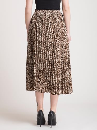 Image of FableStreet Women Skirt Casual & Festive | Elegant Flared Fit High Rise Knife Pleats All-Over Floral Print | Wrinkle-Resistant Woven Fabric for Summer & Outings