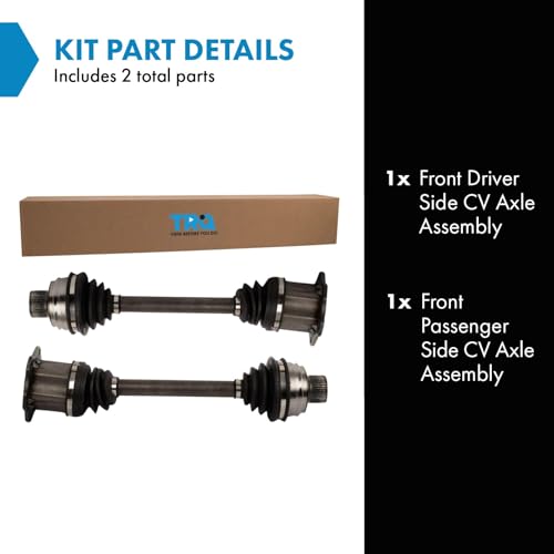 Image of TRQ Front Driver and Passenger Side CV Axle Assembly Set 2 Piece for Audi | for 2013-2016 Audi A4 Quattro 2013-2017 Audi A5 Quattro 2013-2016 Audi allroad