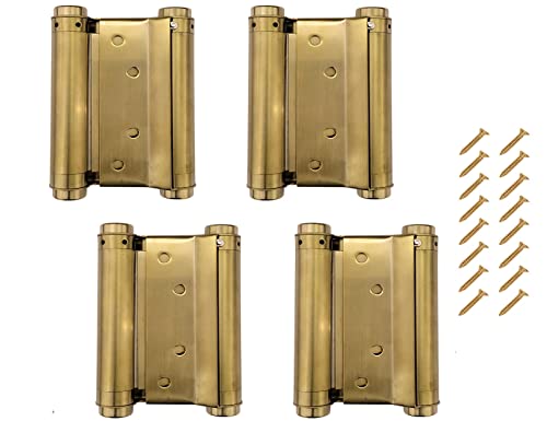 Lot de 2 paires de charnières de porte en laiton double action en acier inoxydable à fermeture automatique réglable 76 cm
