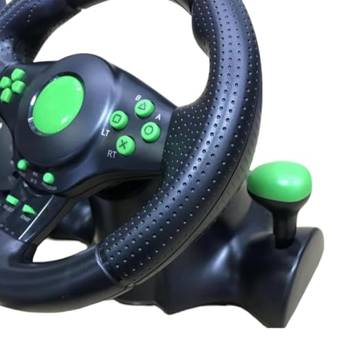 Racing Steering Wheel with Pedals and Shifters, Vibration Controller for 360, PS3, PS2, PC, 180 Degree Rotation Vibration Game Racing Wheel - Image 4
