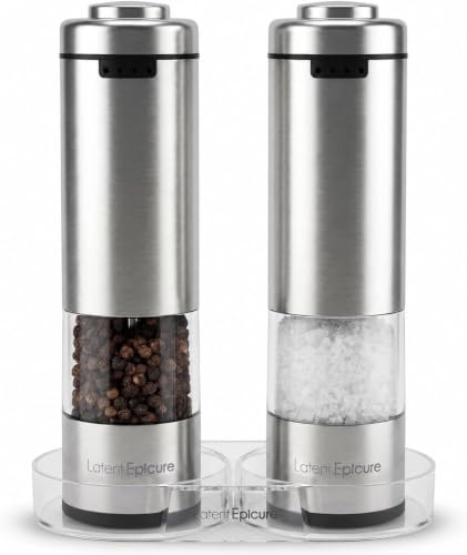 Latent Epicure Electric Salt and Pepper Grinder Set, USB-C...