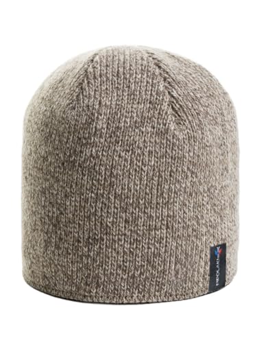 Bonnet homme femme anti-courant d'air en laine mérinos cachemire doublé polaire tricoté en France