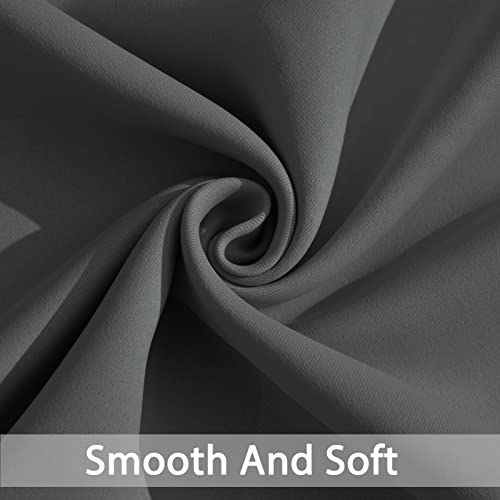 Yakamok Blackout Curtains Room Darkening Thermal Insulated Window Panels,Solid Grommet Top Drapes for Bedroom/Living Room(62Wx96L, Dark Grey, 2 Panels)