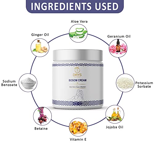 7 Days Breast Destressing Cream for Women - With Hyaluronic Acid and Vitamin E | Body Massage Cream -50 g - Image 3