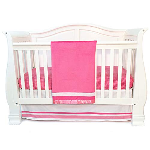 Image of One Grace Place Simplicity Infant Crib Bedding Set, Hot Pink/Pink/White