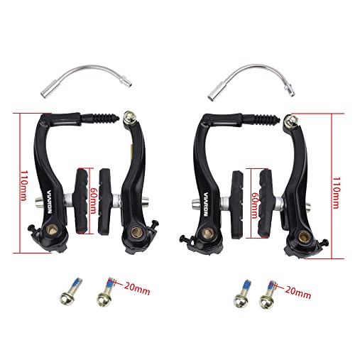 VIARON Bike Brake Set, Black Front and Rear Bike Black V-Brakes Kit, includes Brake Calipers Lever and Brake Cable Housing Kit (V-brake 2 pair black) - Thumbnail 2
