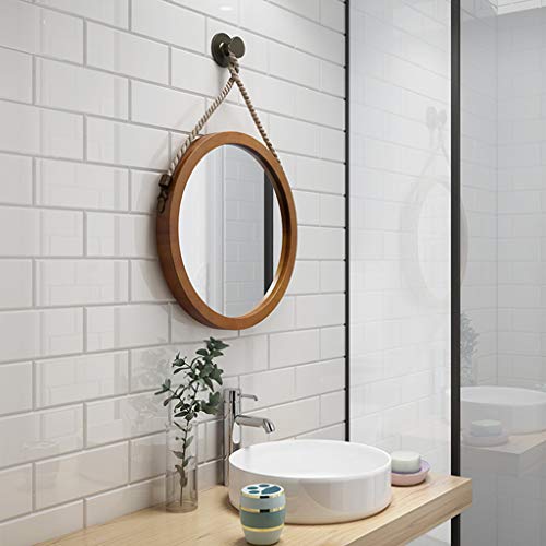 Olotu Decorative Round Bathroom Mirror With Hemp Rope Rope,Creative Makeup Shaving Mirrors For Living Room, Entryway, Hallway, And Bedroom/80Cm #TOP4