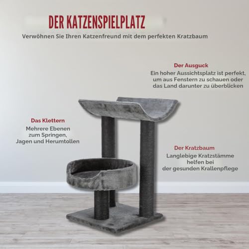 TRIXIE Kratzbaum Isaba 62 cm in schwarz/weiß – kleiner Katzenbaum mit zwei gemütlichen Liegeflächen, komfortabel & stabil – 44567  isaba