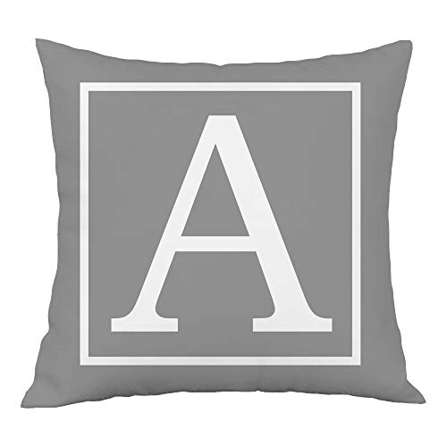Hangood Alphabet Letter A Cushion Cover 18x18 Soft Plush Throw Pillow Covers 45cm x 45cm A