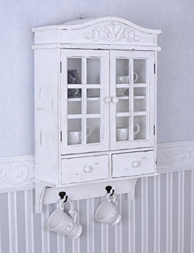Vintage Hängeschrank Weiss Schrank Shabby Chic Hängevitrine Wandschrank mxa021 Palazzo Exclusiv - Image 3