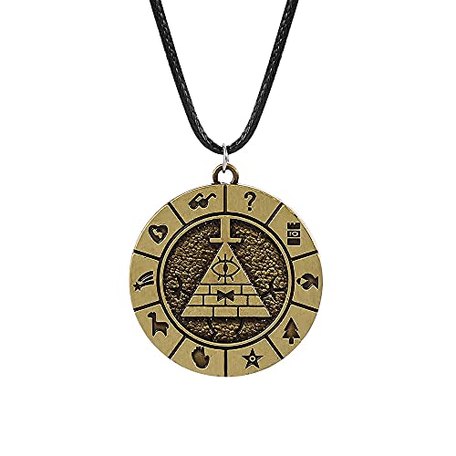 EIKOU Gravity Falls Dipper's Bill Cipher Necklace Pyramid Pendant Cosplay Costume Accessories