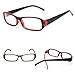 FancyG® Vintage Inspired Classic Rectangle Glasses Frame Eyewear Clear Lens - Black Red