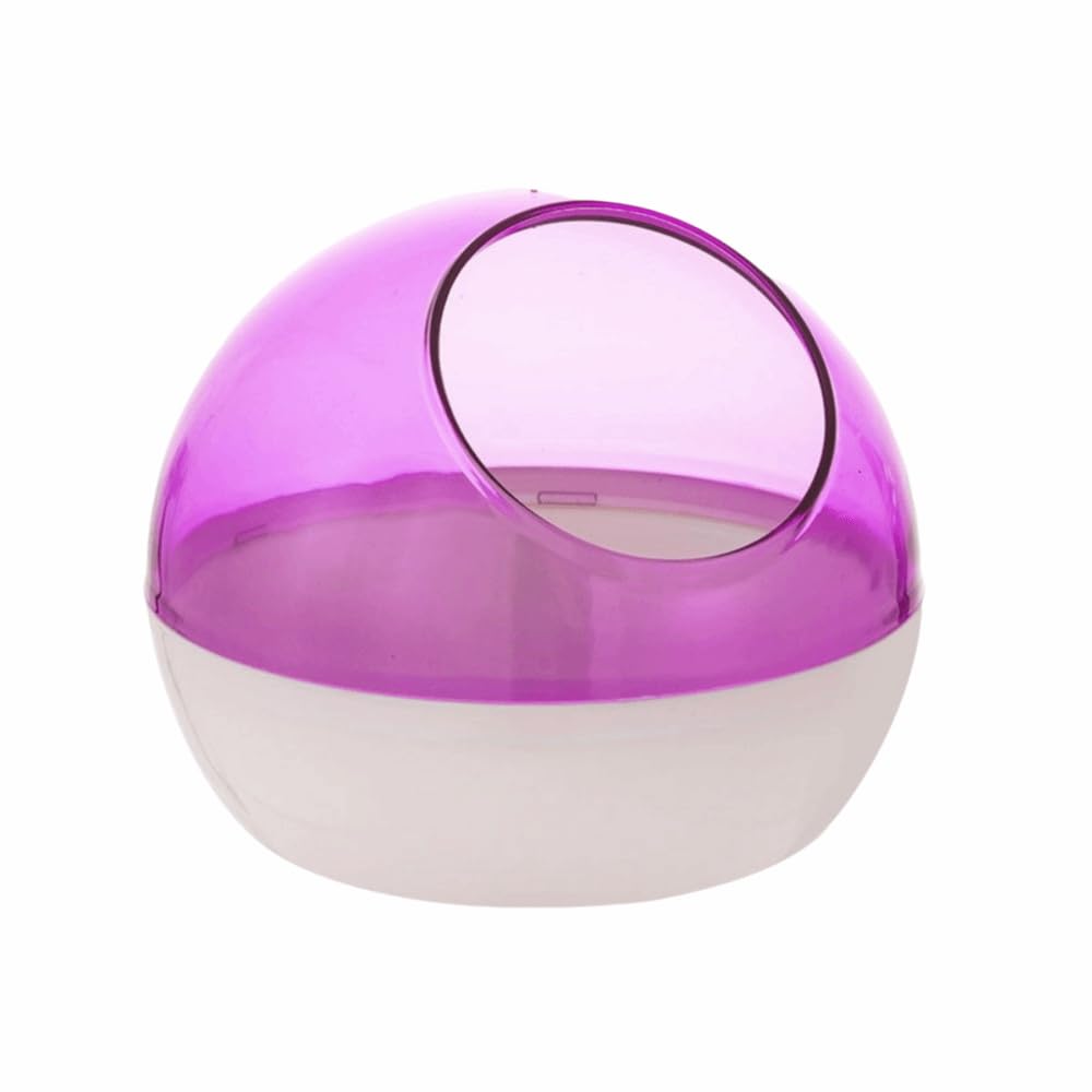 Hamster Sand Bath,Small Animal Bathtub,Transparent Hamster Toilet Hamster Bathroom(Non-Hanging Purple)