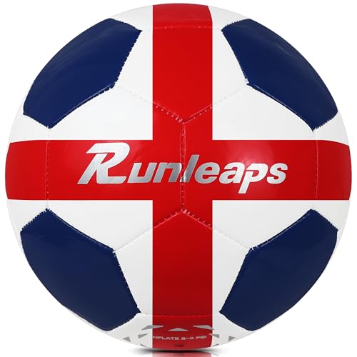 Runleaps Futsal Ball,Size 4 Futsal Soccer Ball for Indoor Training,Playing,Games(Red&White&Blue)