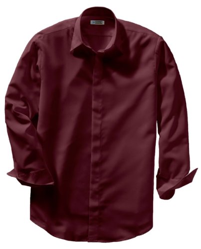 Edwards Garment Men's Big and Tall Adjustable Cuff Cafe Shirt, Burgundy, X-Large