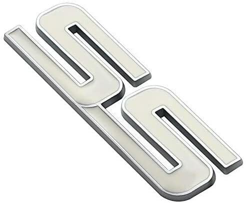 Image of 1Pc Metal SS Front Door SS Emblem Car Badge Sticker Decals Replacement for Chevy Camaro 06-10 (White)
