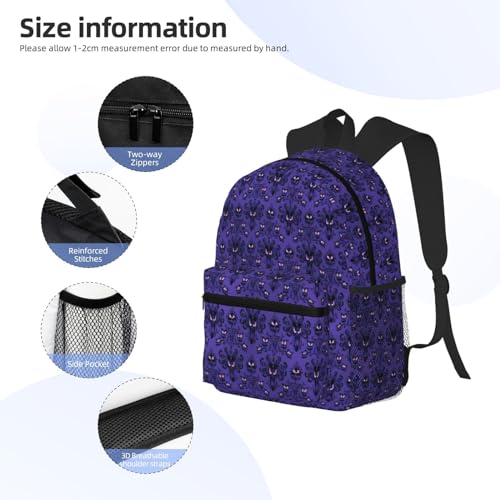 Sac à dos Haunted Mansion noir imprimé polyvalent pour tous