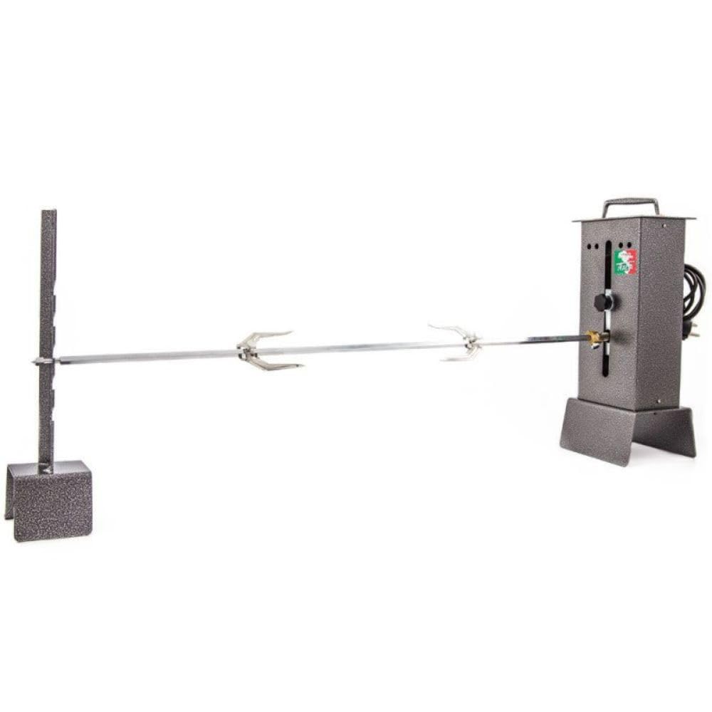 GIEMME Girarrosto da Camino o Barbecue C Registrabile, 5 W, Portata max 6 kg, 1 Spiedo 70 cm, 2 fermacarne inox