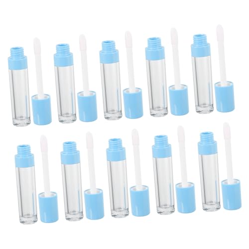 Healvian 10 piezas Unidades Tubos de Brillo Labial Rellenable con Aplicador Cepillo Frascos de Reutilizables para Bálsamo y Aceite Labial Diseño Compacto Portátil para Maquillaje DIY