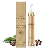 Koffein-Augenserum,Hyaluronsäure-Augencreme Gegen Augenringe,Anti-Aging-Augenserum mit 360°Massageball zur Reduzierung von Feine Linien,Feuchtigkeitsspendende Augenpflege mit Niacinamide 20g