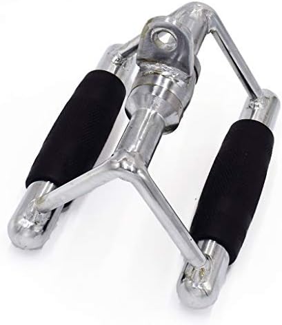 yuhqc LAT Pull Down Bar, Strength Training Deluxe Single Double D Handle Tricep Rope, V-Shaped Rotating Straight Press Down Bar for Weight Workout, Cable Machine Accessories