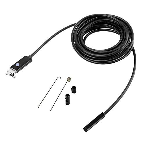 Smars 5.5mm Endoscope Camera Flexible IP67 Waterproof Inspection 6 LED borescope Camera with 2M Cable for Android, PC & notebok
