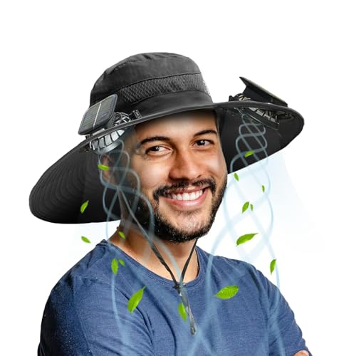 Chapeau de soleil ventilateur pour randonnée et jardinage homme
